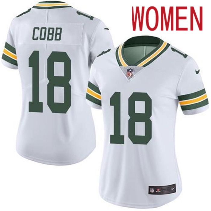 Women Green Bay Packers #18 Randall Cobb White Nike Game Player NFL Jersey
